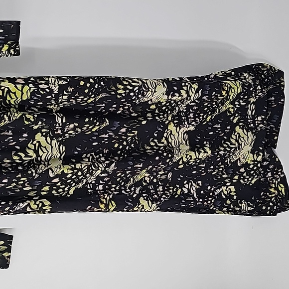 Marciano Black w Green Dark Forest Floral Deep Whimsigoth Vneck Maxi Dress - Picture 14 of 16